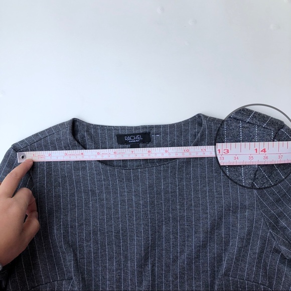 RACHEL Rachel Roy Women's Office Dress, Grey Pinstripe 3/4 Sleeve, Size US 6 - Picture 4 of 10